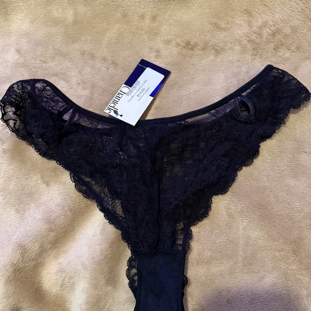 Chantelle Chantilly Sheer Lace Tanga Panties #2809 L NWT